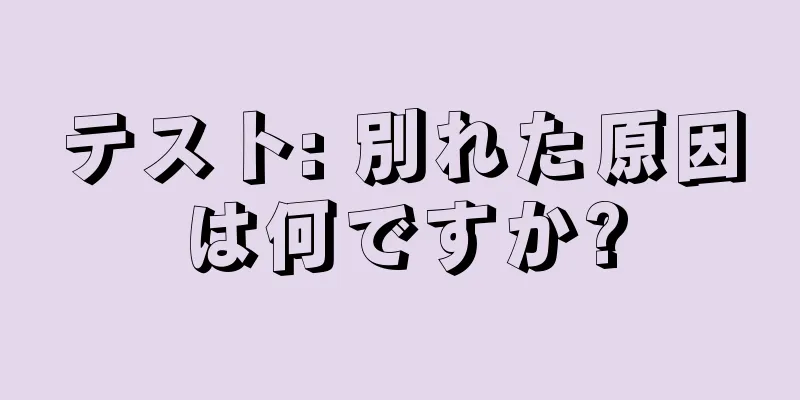 テスト: 別れた原因は何ですか?