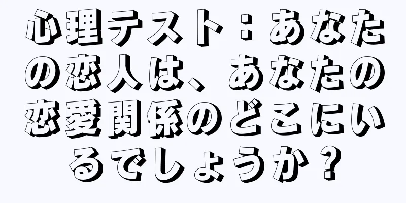 心理テスト：あなたの恋人は、あなたの恋愛関係のどこにいるでしょうか？