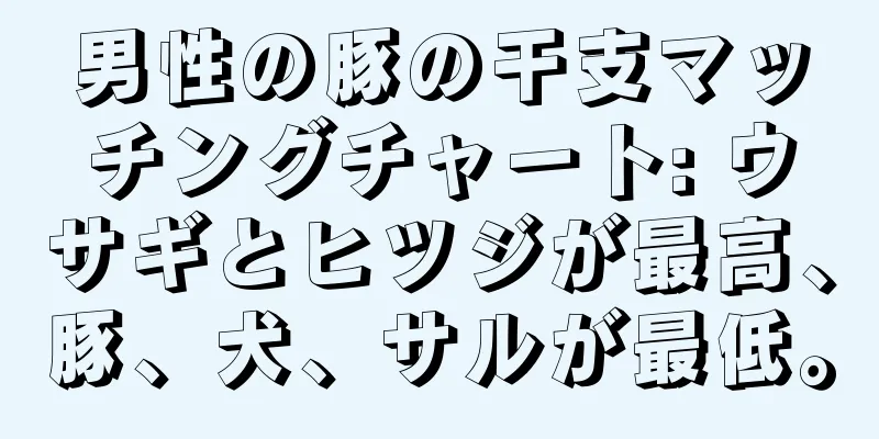 男性の豚の干支マッチングチャート: ウサギとヒツジが最高、豚、犬、サルが最低。