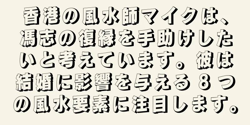 香港の風水師マイクは、馮志の復縁を手助けしたいと考えています。彼は結婚に影響を与える 8 つの風水要素に注目します。