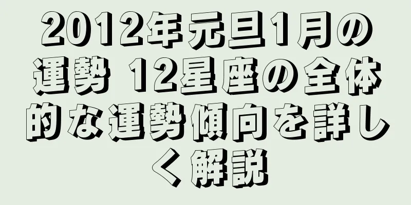 2012年元旦1月の運勢 12星座の全体的な運勢傾向を詳しく解説