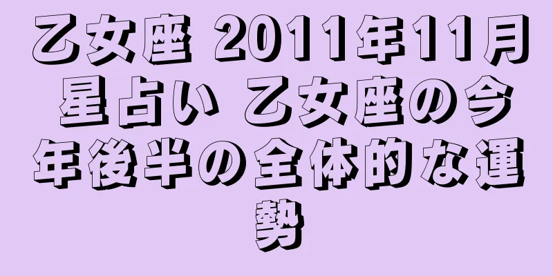 乙女座 2011年11月 星占い 乙女座の今年後半の全体的な運勢