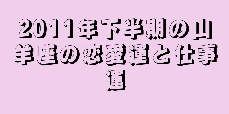 2011年下半期の山羊座の恋愛運と仕事運