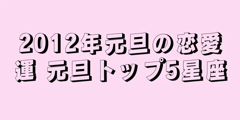 2012年元旦の恋愛運 元旦トップ5星座