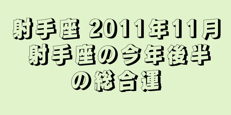 射手座 2011年11月 射手座の今年後半の総合運