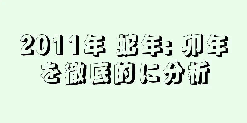 2011年 蛇年: 卯年を徹底的に分析