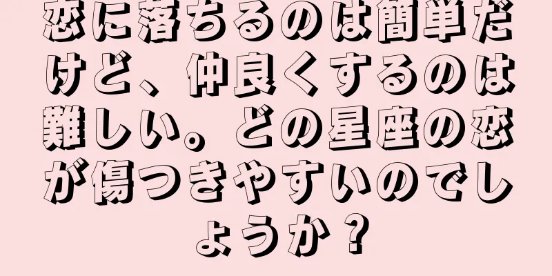 恋に落ちるのは簡単だけど、仲良くするのは難しい。どの星座の恋が傷つきやすいのでしょうか？