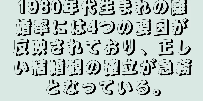 1980年代生まれの離婚率には4つの要因が反映されており、正しい結婚観の確立が急務となっている。